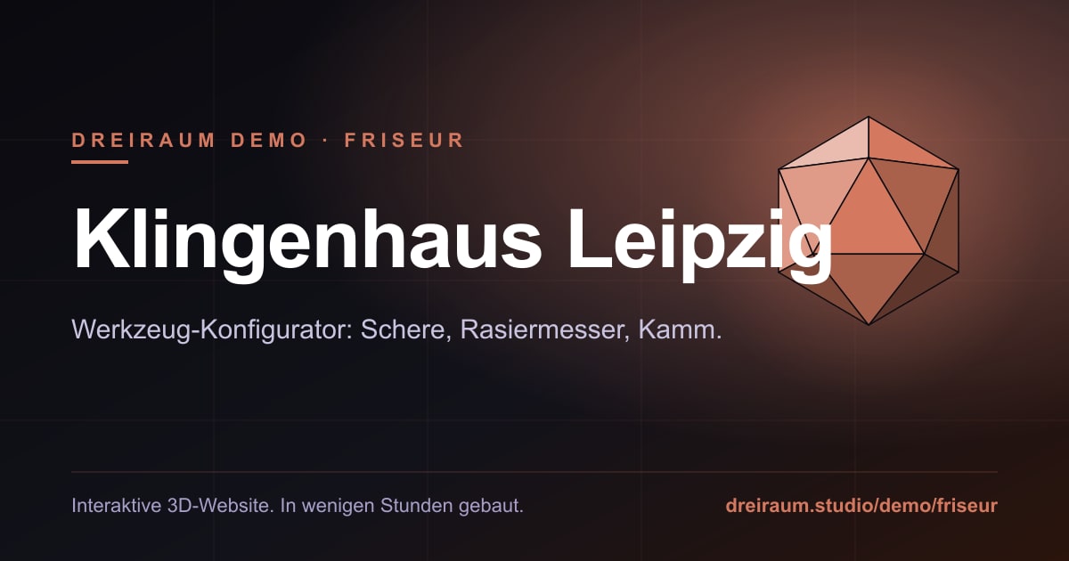 Interaktive 3D Website fuer einen Friseursalon von DREIRAUM Studio