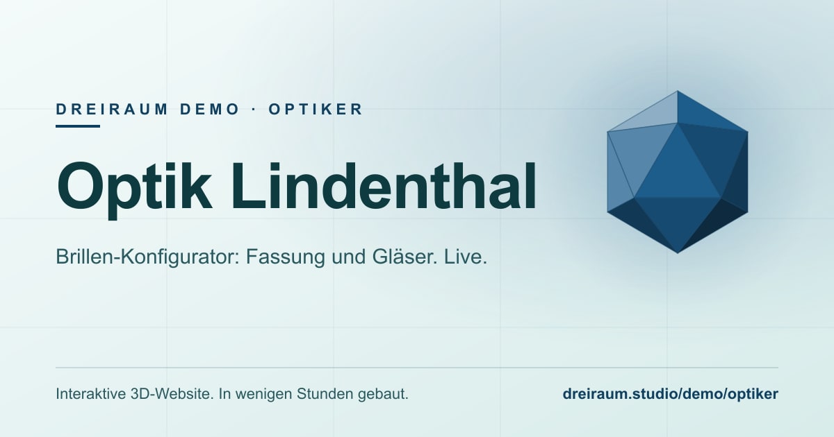 Interaktive 3D Website fuer einen Optiker von DREIRAUM Studio