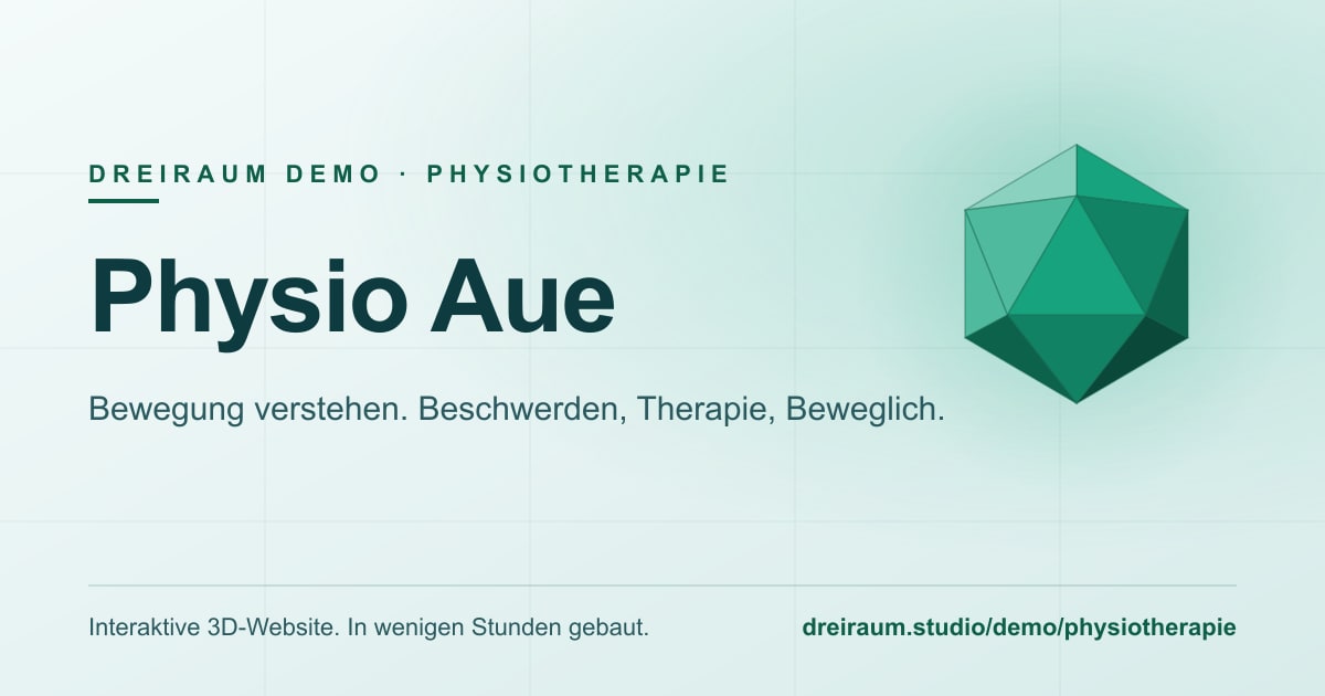 Interaktive 3D Website fuer eine Physiotherapie von DREIRAUM Studio
