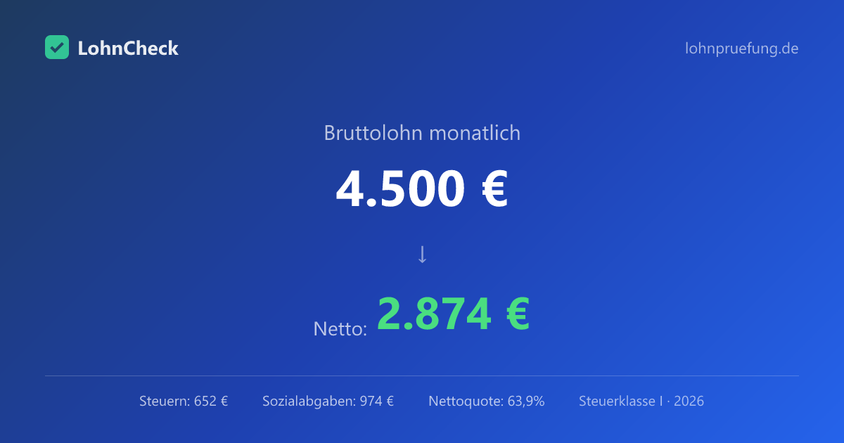 4500 Brutto In Netto